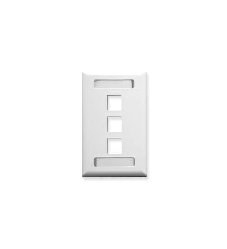 Icc Faceplate- Id- 1-Gang- 3-Port- White