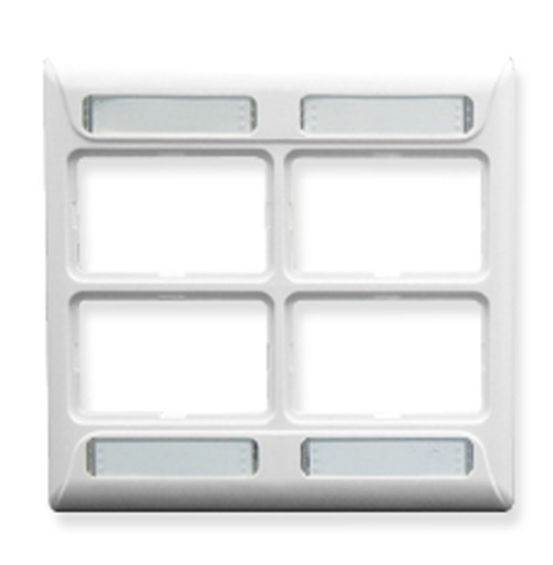 Icc Faceplate- Elite- 2-Gang- 4-Port- White