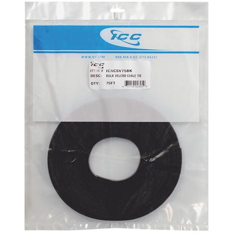 Icc Velcro Tie Bulk 75FT - Black