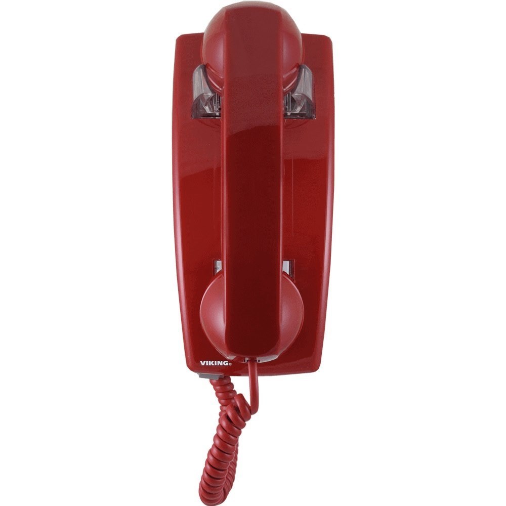Viking Electronics Classic VoIP Wall Phone Auto Dialer Red