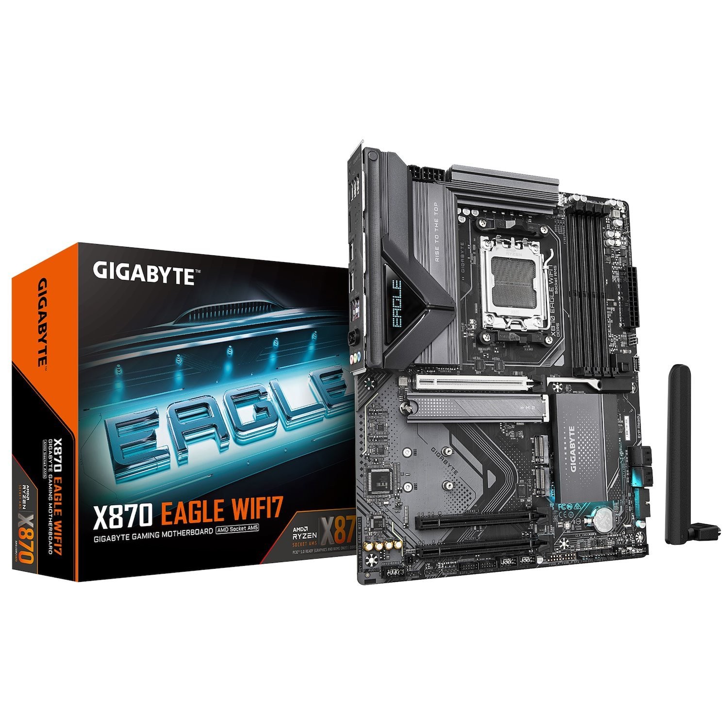 Gigabyte X870 Eagle Wifi7 Amd Am5 Atx Motherboard 4X DDR5~256GB,3x PCIe X16, 3X M.2, 4X Sata 6, 4X Usb 3.2, 4X Usb2.0, 2X Usb-C