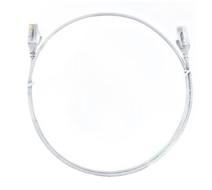 8Ware Cat6 Ultra Thin Slim Cable 0.25M / 25CM - White Color Premium RJ45 Ethernet Network Lan Utp Patch Cord 26Awg For Data Only, Not PoE