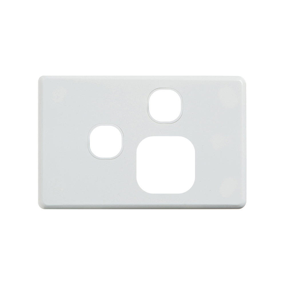 4Cabling 4C | Classic Single Power Point With Extra Switch Cover Plate - Horizontal - White