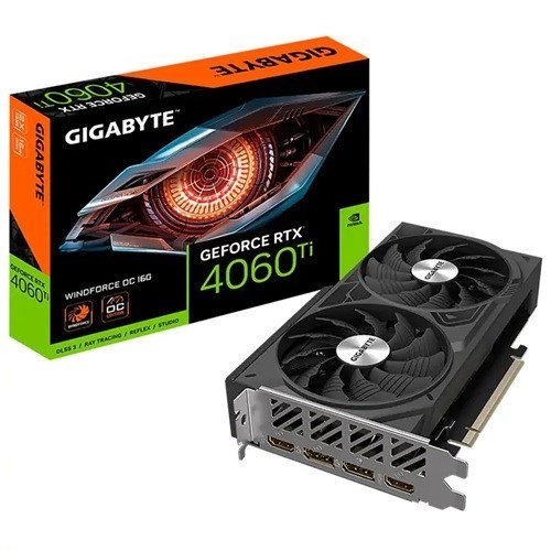 Gigabyte nVidia GeForce RTX 4060 Ti Windforce Oc 16G GDDR6 Video Card, Pci-E 4.0, 2535MHz Core Clock, 2X DP 1.4A, 2X Hdmi 2.1A