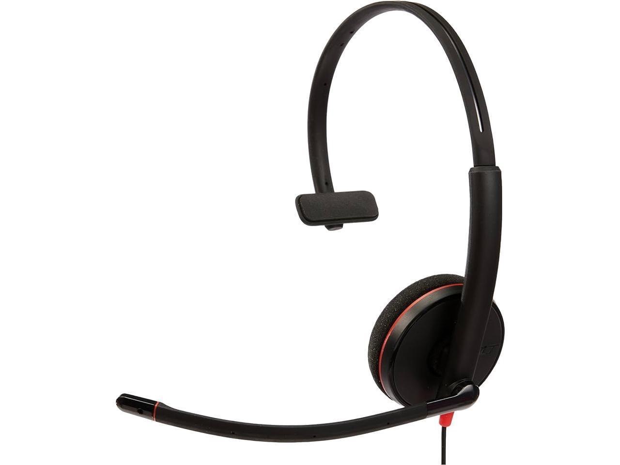 Poly Blackwire 3210 Black Headset +USB-C/A Adapter TAA (Bulk)