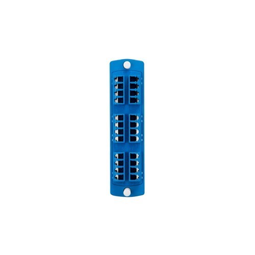 Leviton | SDX Precision Molded Plate | Single Mode Os1/2, Quad LC, 24 Fibres, Zirconia Ceramic Sleeve | Blue