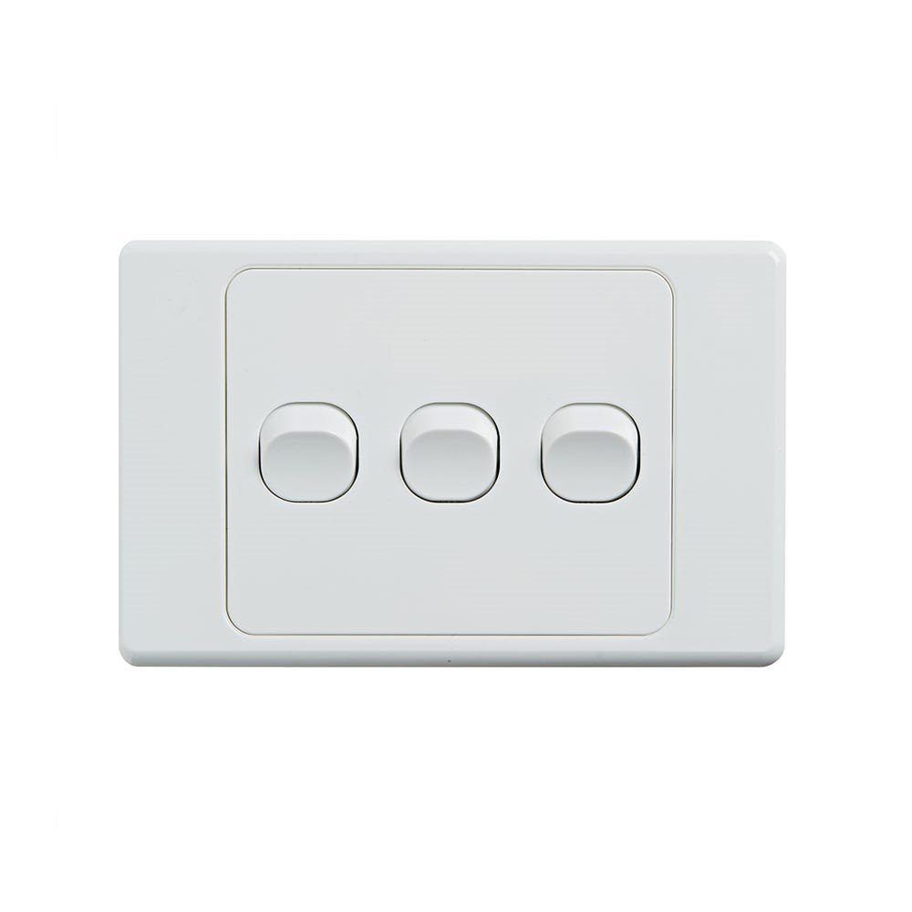 4Cabling 4C | Ultima 3 Gang Switch 250V 16Ax - Horizontal