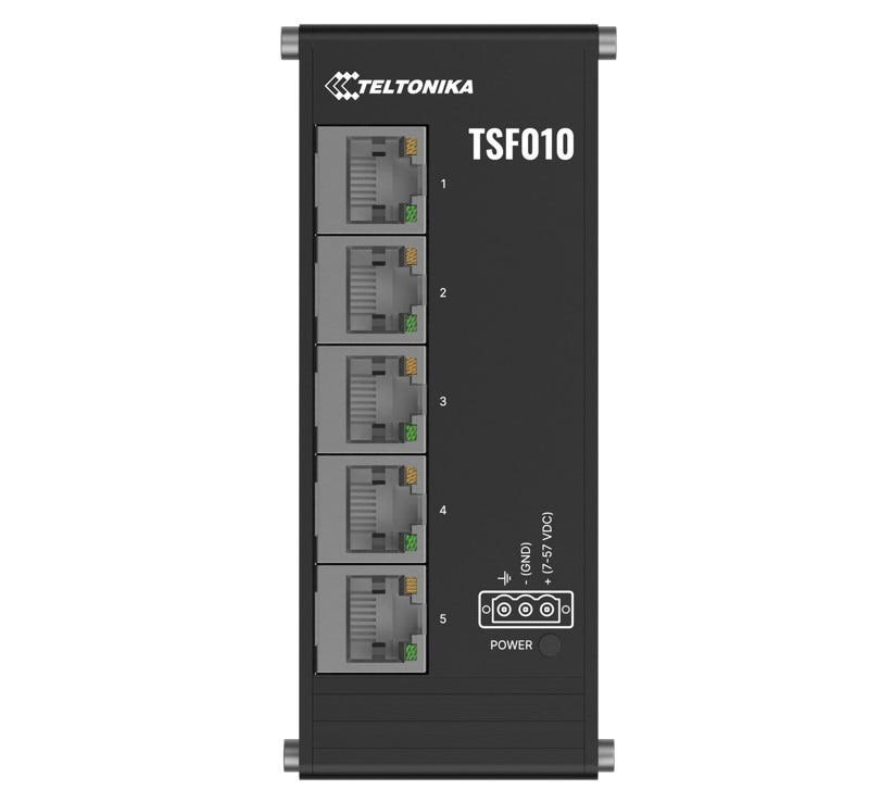 Teltonika | TSF010 | 5 Port Industrial Din Rail Unmanaged Flat Ethernet Switch ** Psu Not Included **