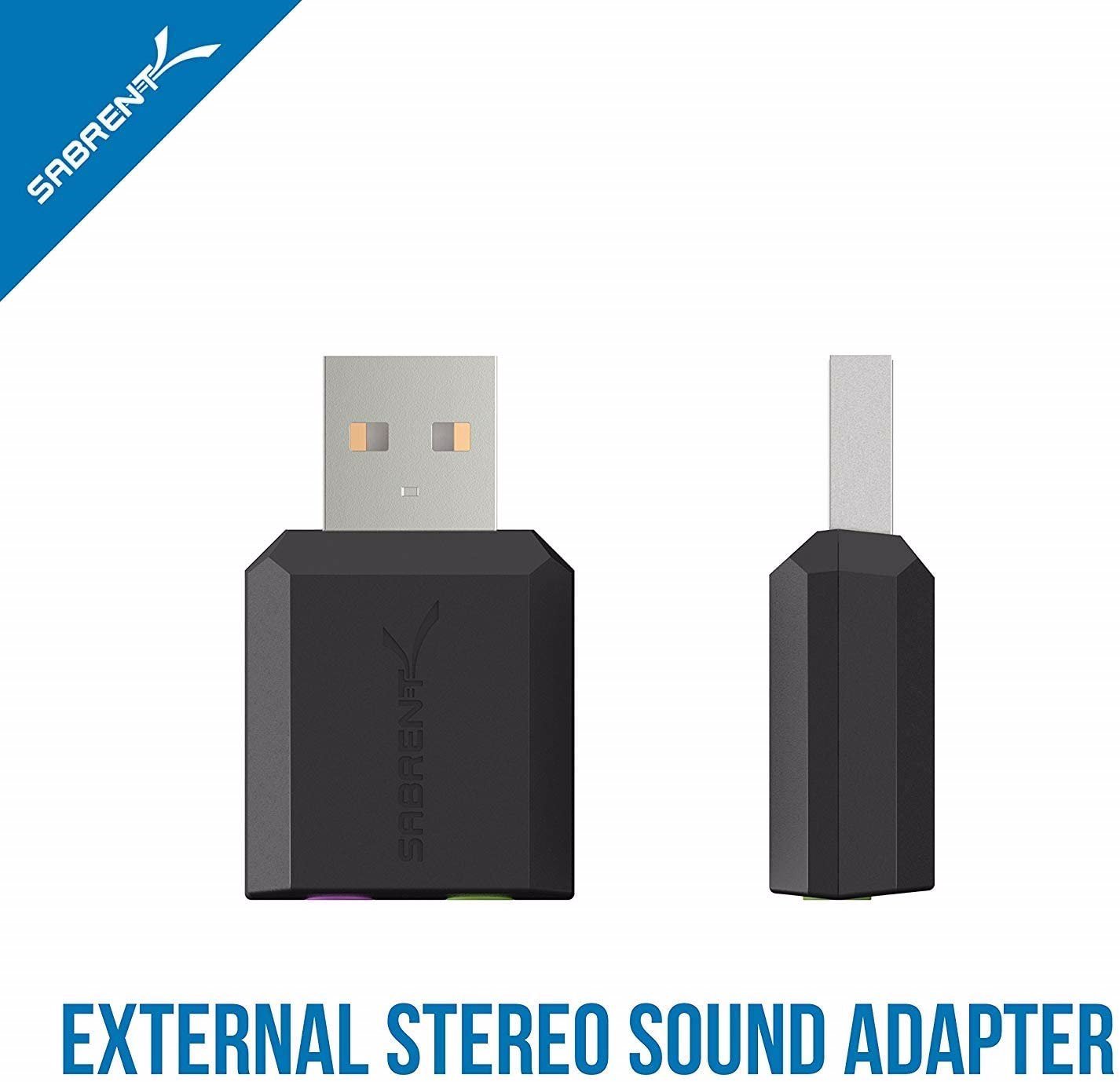 USB External Stereo Sound Adapter for Windows and Mac - Plug and Play