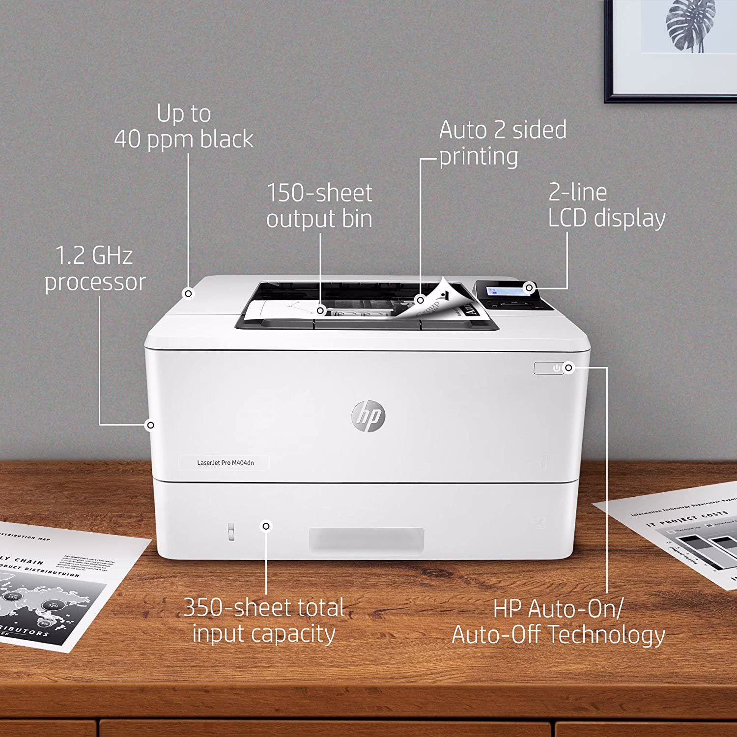 HP LaserJet Pro Monochrome Laser Printer with Built-In Ethernet & Double-Sided Printing - Built-in Ethernet