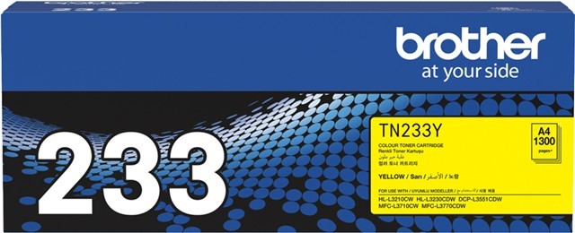 Brother TN233Y Original Laser Toner Cartridge - Yellow Pack