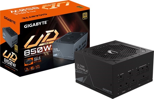 Gigabyte 850W Power Supply, Modular Cable, PCIe5, 80 Plus Gold, 5YR WTY
