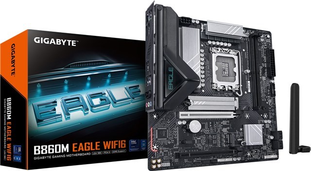 Gigabyte B860M Eagle Wifi6 Matx Motherboard For Intel Lga1851 - B860 Chipset - 2X M.2 2X DDR5 2X Internal Usb 2.0 Header 1X Internal Usb 3.2 Header 1X Internal Type C Header Wifi 6 + BT
