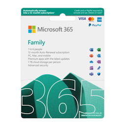 Microsoft 365 Family - Box Pack - Up to 6 People - 1 Year