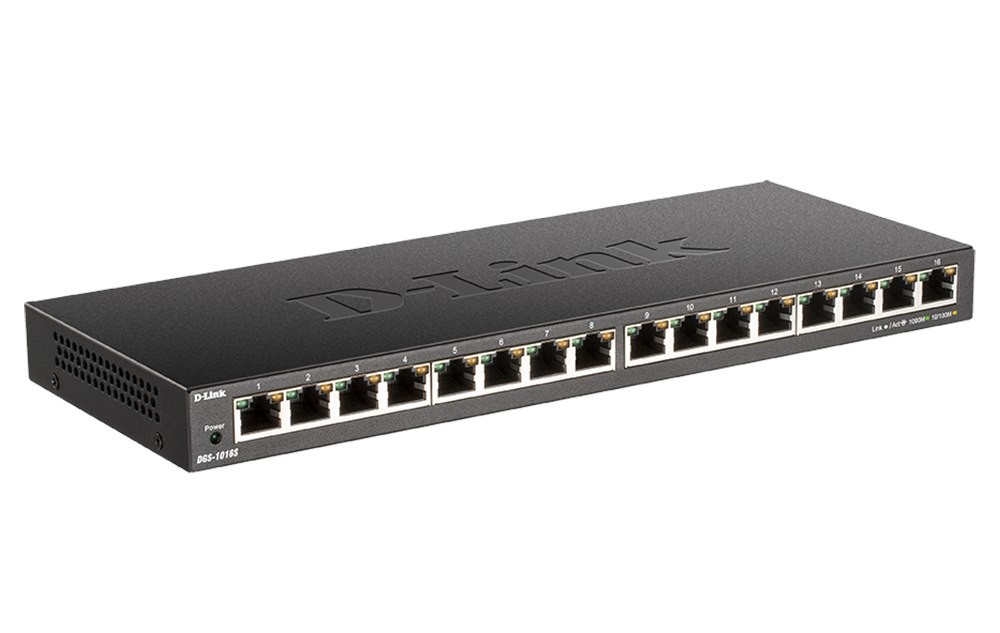 D-Link | DGS-1016S | 16 Port Low Profile Gigabit Unmanaged Switch (Metal Housing)