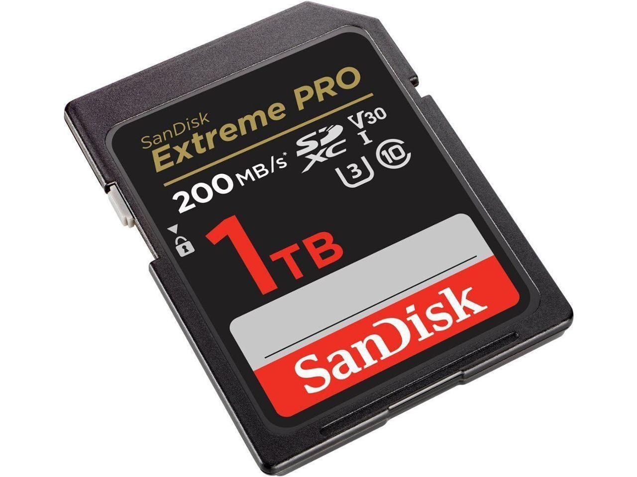 Sandisk Extreme Pro SDXC Memory Card, 1TB, Uhs-I, Up To 200MB/S Read Speeds