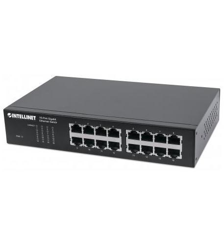 Intellinet 16 Port Rackmount/Desktop Metal Switch