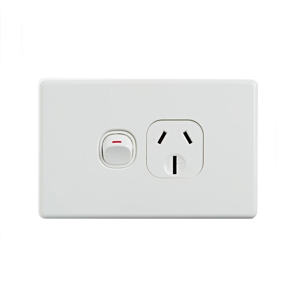 4Cabling 4C | Elegant Single Power Point 250V 15A - Horizontal