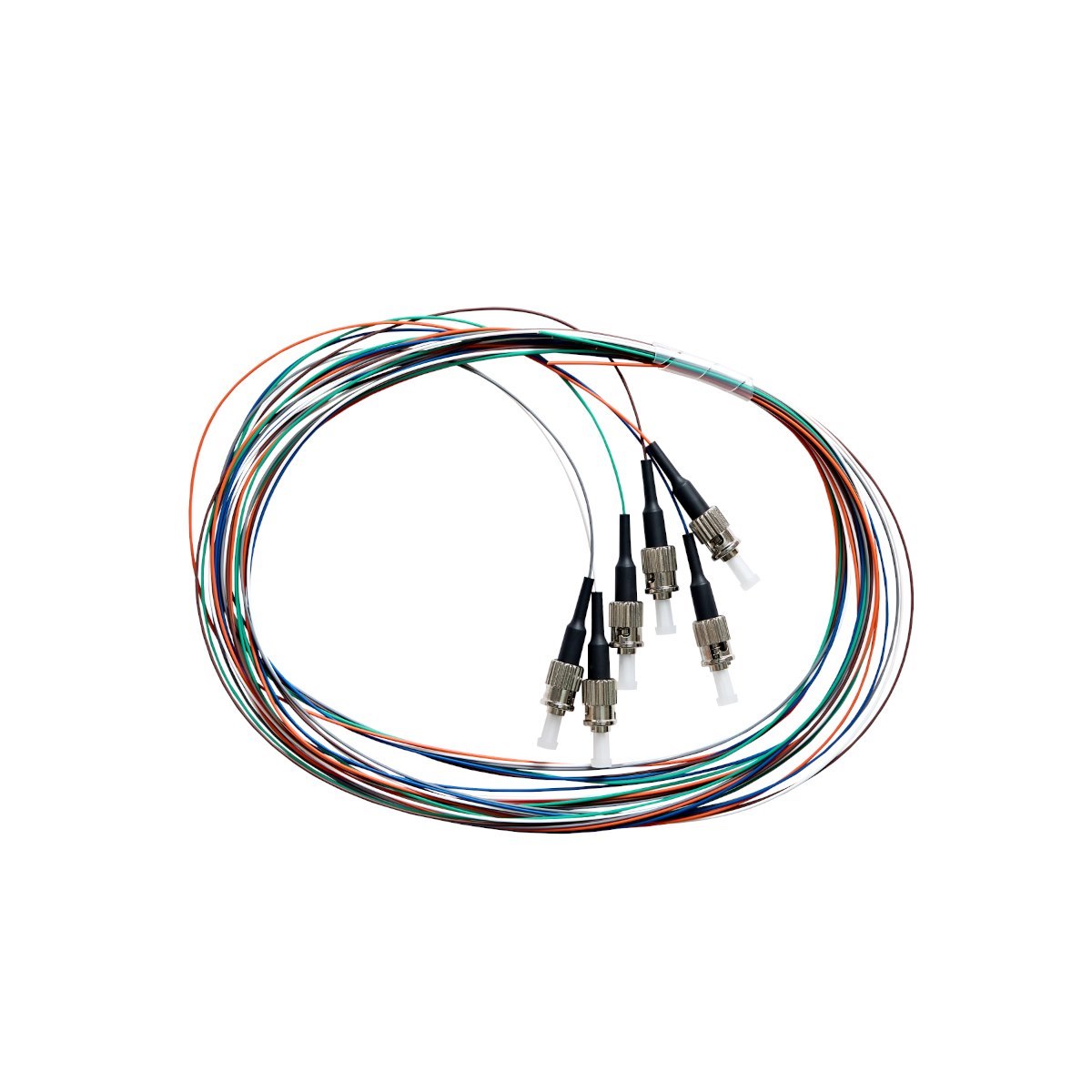 4Cabling Fibre Pigtail ST Os1/ Os2 Singlemode 2M - 6 Pack Rainbow
