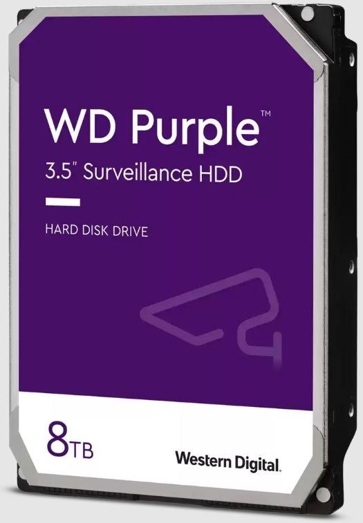 Western Digital WD 8TB Purple 3.5" Hard Drive, Sata Iii, 5400RPM, 256MB Cache, Surveillance Storage, Up To 64 Cameras, 3Y