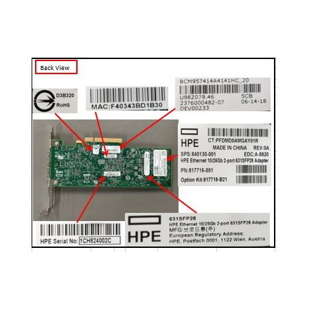 HPE 631 25Gigabit Ethernet Card for Server - 20GBase-X - SFP28 - Plug-in Card