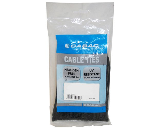 Cabac 200MM 100 Pack, 2.5MM Uv Wide Nylon Cable Tie LS