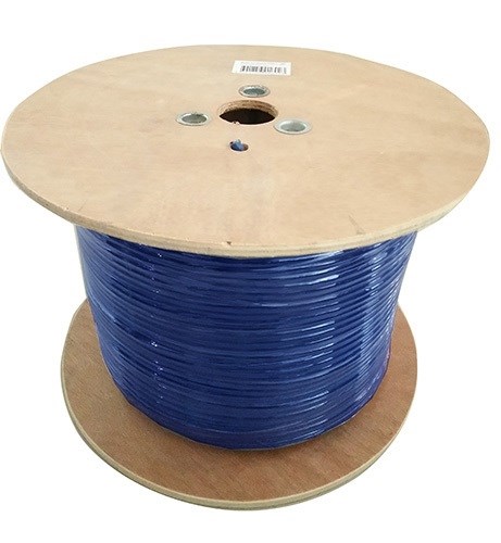 8Ware Cat6A Underground/External Shield Cable Roll 350M Blue Bare Copper Twisted Core PVC Jacket