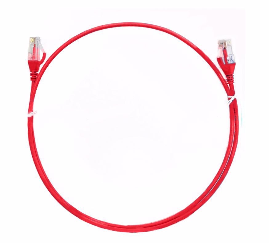 8Ware Cat6 Ultra Thin Slim Cable 20M - Red Color Premium RJ45 Ethernet Network Lan Utp Patch Cord 26Awg