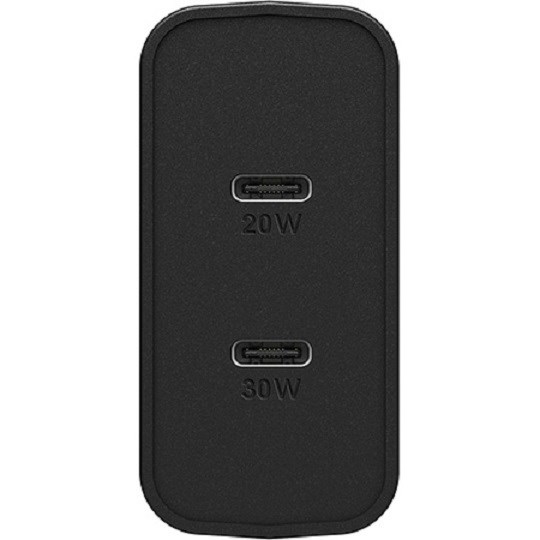 OtterBox 50W Usb-C Fast Charge Dual Port Wall Charger - Black Shimmer