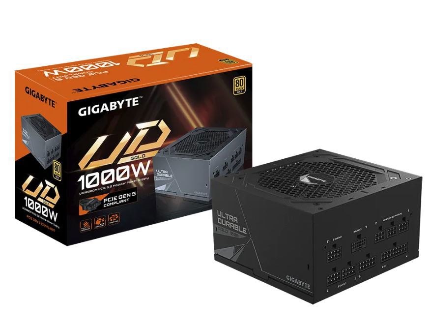 Gigabyte Ud1000gm Aorus Power Supply, 1000W, 80 Plus Gold, Modular, PCIe 5.0, 10YR WTY