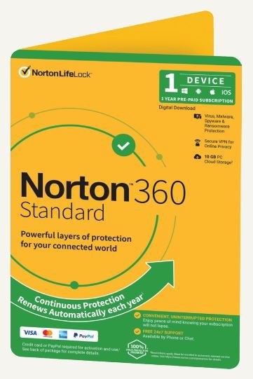 Norton 360 Standard Empower 10GB Au 1 User 1 Device