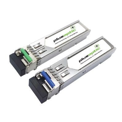 PlusOptic Cisco Compatible (GLC-BX-D-10KM Cisco, GLC-BX-D ) 1.25G, BiDi SFP, TX-1490nm / RX-1310nm, 10KM Transceiver, LC Connector For SMF Fibre With Ddmi
