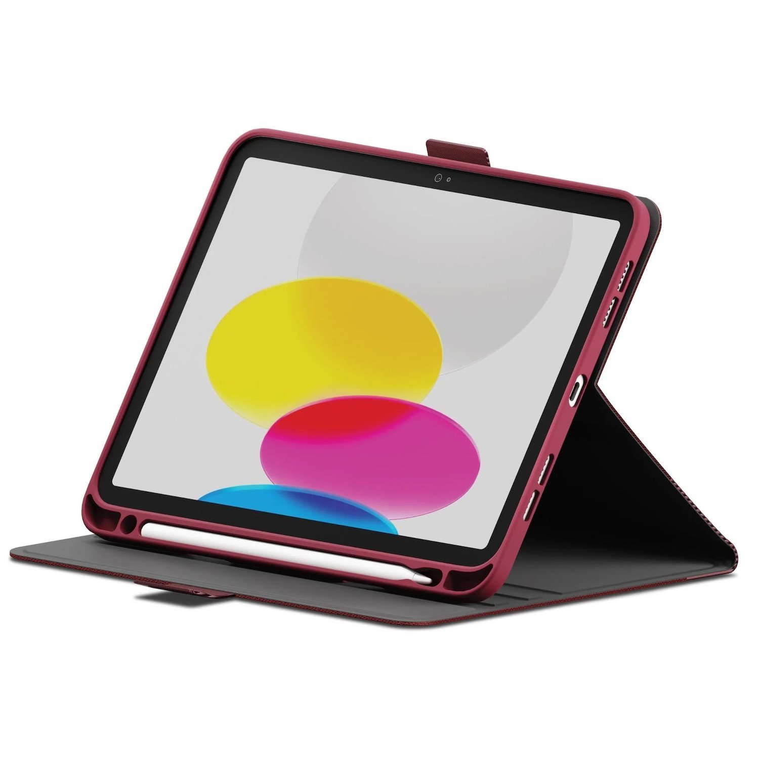 Cygnett TekView Apple iPad (10.9') 11TH Gen (A16)/iPad 10TH Gen Case-Cherry Rose(CY5433TEKVI),Pencil Holder,Multiple Viewing Angles,2 Years Warranty