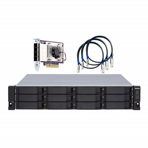 Qnap 12-Bay Sata Jbod Expansion Unit (No Disk), Qxp-1600Es Pcie Sata Card, 2YR WTY