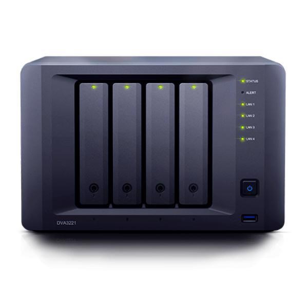 Synology NVR Dva3221 - 4 Bay NVR With An Intel Atom C3538, Nvidia GeForce GTX 1050 Ti , 4GB Ram + 8 Device Licenses Included