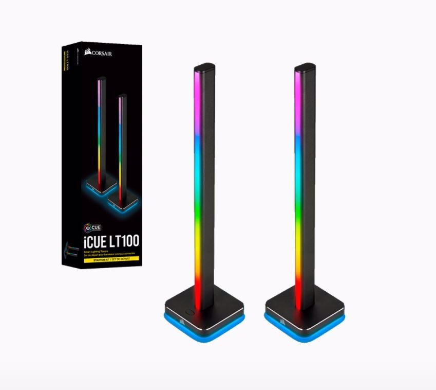 Corsair Icue LT100 Smart Lighting Towers Starter Kit(AU), Icue Software, Long Last Led. Pre-Set Effects.Enhanced Entertainment And Visual Experience