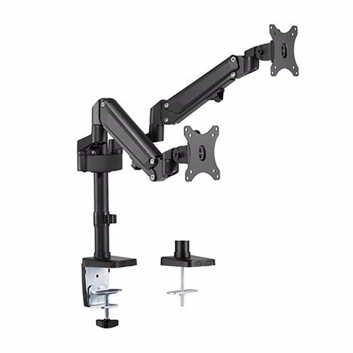 Brateck Dual Monitors Heavy-Duty Aluminum Gas Spring Monitor Arm Fit Most 17''-32'' Up To 12KG Per Screen Vesa 75X75/100X100