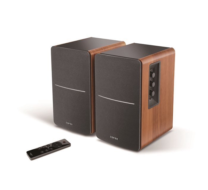 Edifier R1280DBS - 2.0 Lifestyle Bookshelf Bluetooth Studio Speakers - Optical/Coaxial, Bluetooth, Line In1, Line2, R/L: 21W+21W RMS, 51Hz-20KHz,Brown