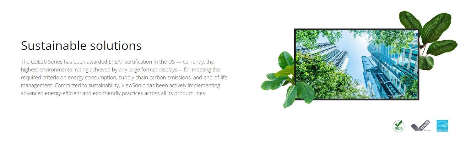 ViewSonic 43' Commercial Display. 24/7 Playback, Usb-C 65W, 24/7 Wireless Presentation Play, Remote Device Management With myViewBoard. ProAV