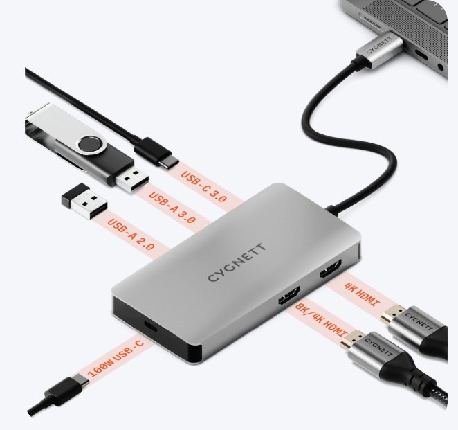Cygnett Unite WorkMate 6-in-1 USB-C HUB 100W PD
