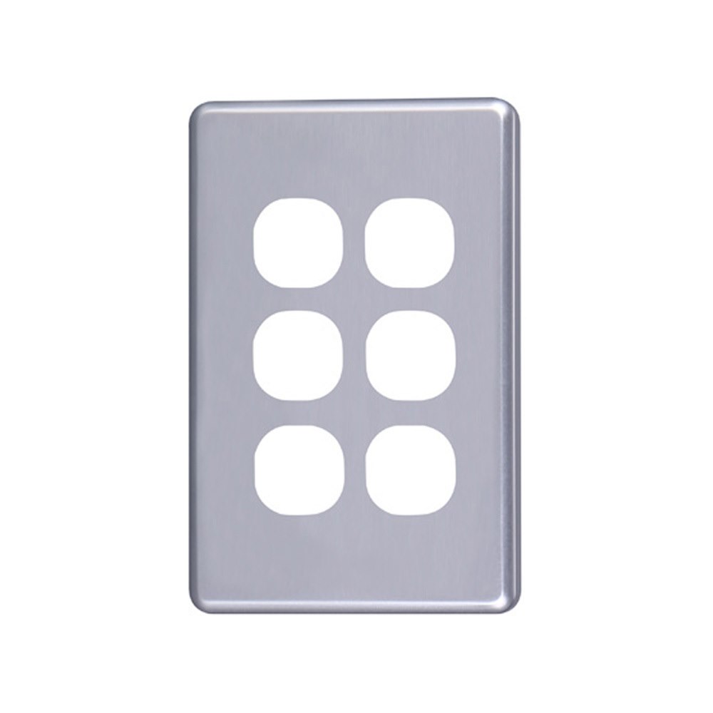 4Cabling 4C | Classic 6 Gang Switch Cover - Silver