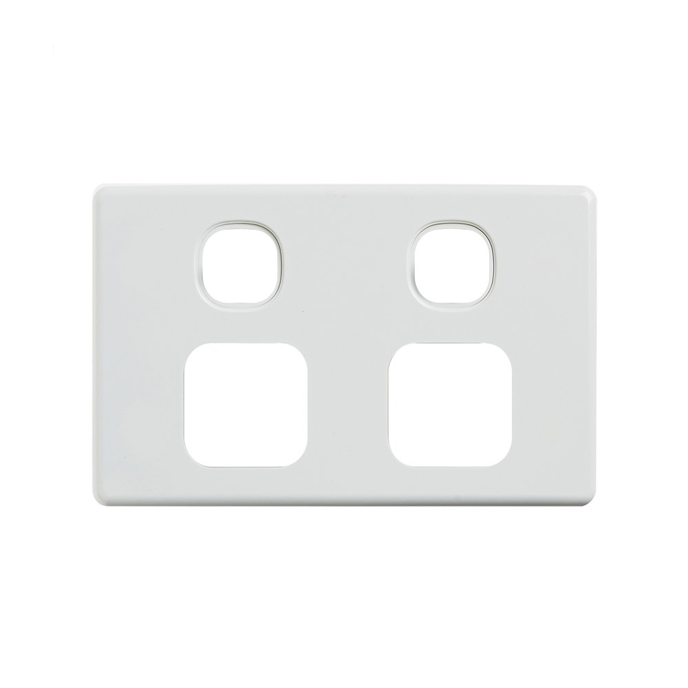 4Cabling 4C | Elegant Double Power Point Cover Plate - White
