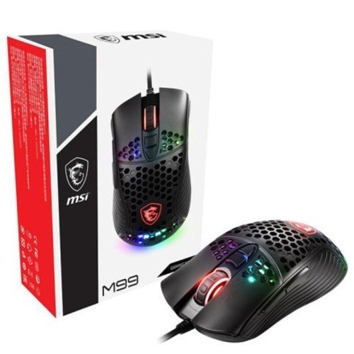 Msi Gaming Mouse_M99 Pro Boxl Sensor 3,200 Dpi 12 RGB Modes 5 Customizable Buttons Comfortably Ergonomic Design Light Weight 0.12kg(NEW)