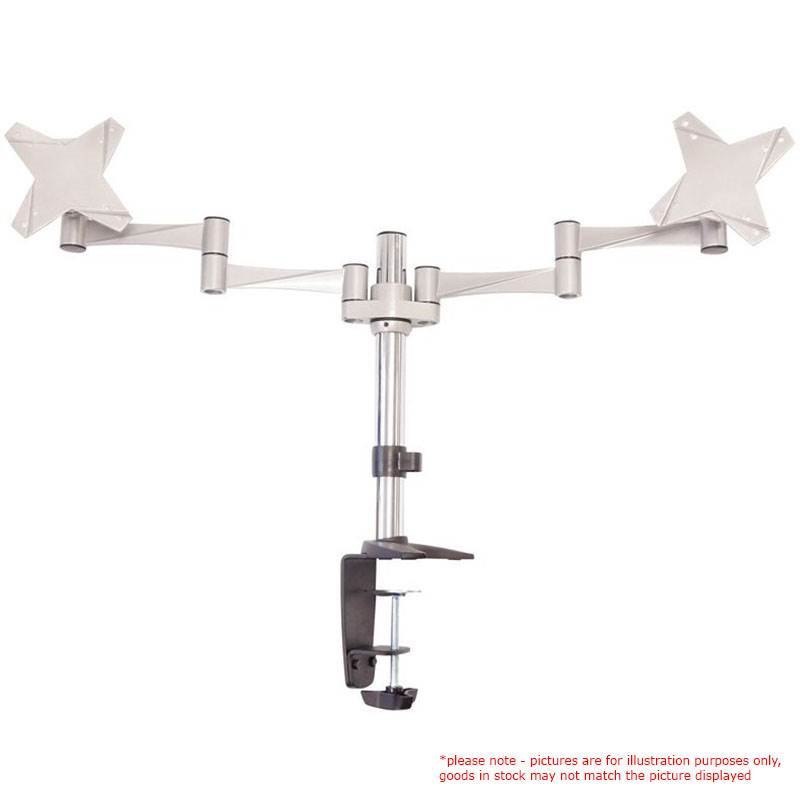 Astrotek Dual Monitor Arm Desk Mount Height Adjustable Stand For 2X LCD Display 23.8' 24' 27' 31.5' 32' 8KG 30° Tilt 180° Swivel 360° Pivot Vesa LS