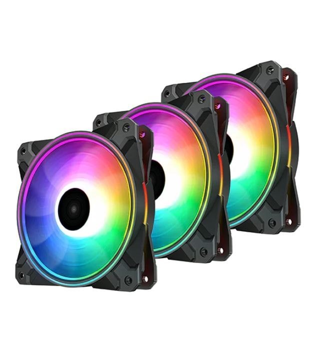 DeepCool CF120 Plus 3 In 1 (3-Pack) Customisable Addressable RGB Led Lighting 3 Pack, Fan Dimension 120×120×26.5 mm(L×W×H)