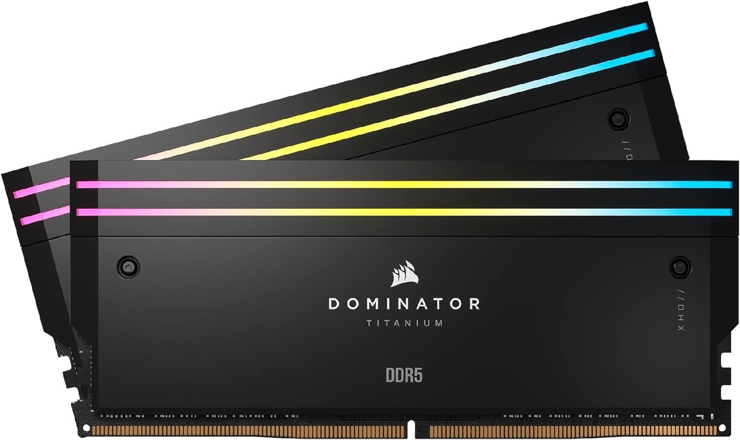 Corsair Dominator® Titanium RGB 96GB (2x48GB) DDR5 Dram 6600MT/s CL32 Intel XMP Memory Kit — Black