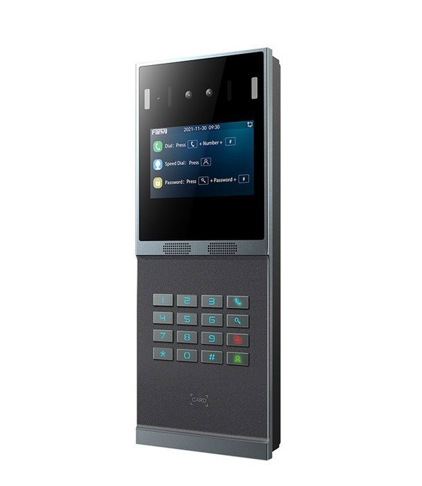 Fanvil I66 Outdoor Video Door Phone,Face Recognition Door Phone, Audio/Video Intercom,4-Inch Ips Color Screen 12 Numeric Keys+4 Function Keys