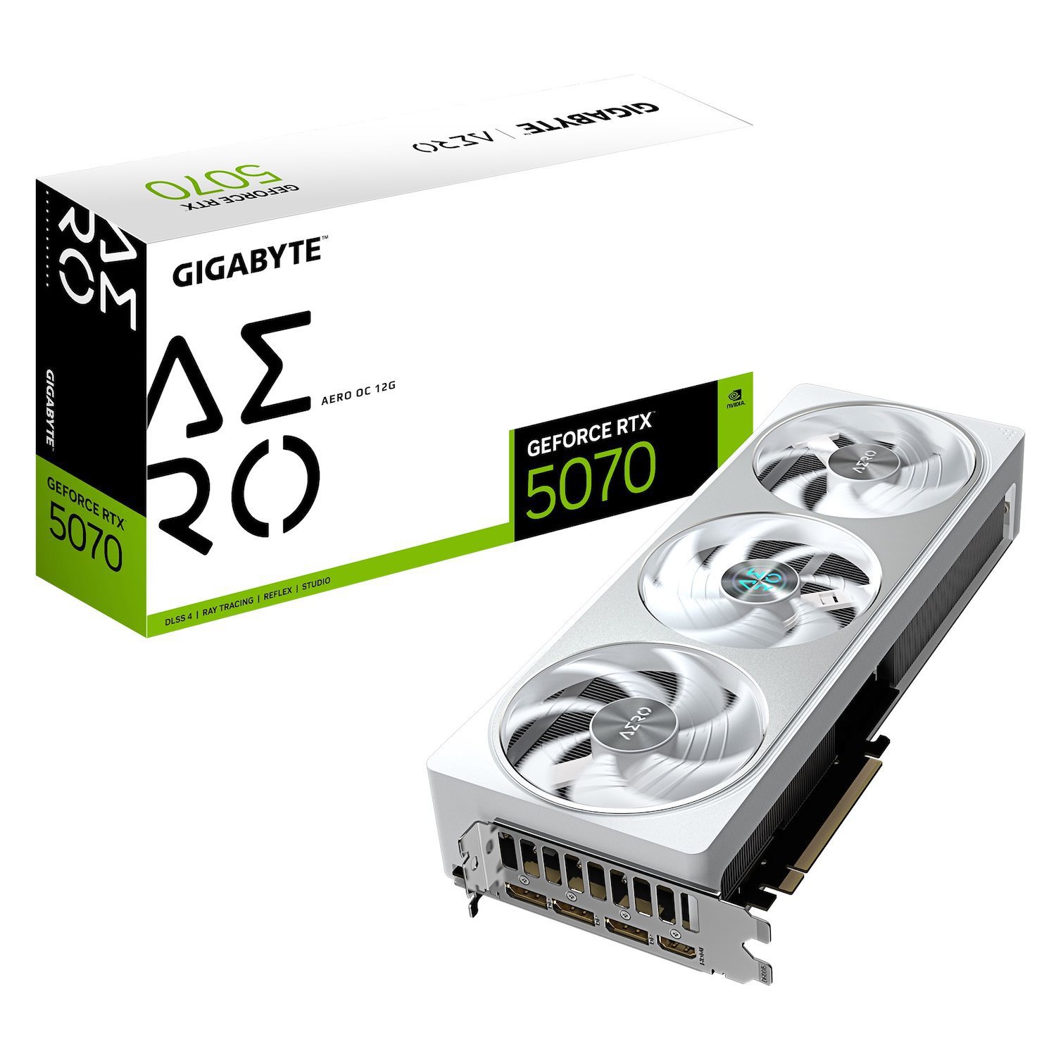 Gigabyte GeForce RTX™ 5070 Aero Oc 12G, 2625 MHz, Cuda 6144, 128 GBPS, GDDR7,192 Bit, Pci-E 5.0, P[Su 750W, DisplayPort 2.1B *3 Hdmi 2.1B *1