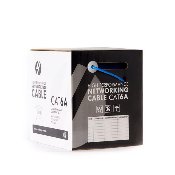 4Cabling Cat 6A S/FTP Cable Roll 305M W/ PVC Jacket On Reel: Blue