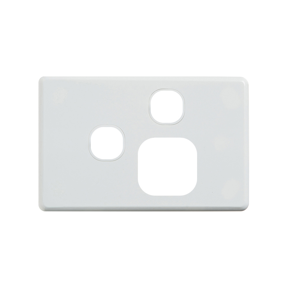 4Cabling 4C | Classic Single Power Point With Extra Switch Cover Plate - Horizontal - White
